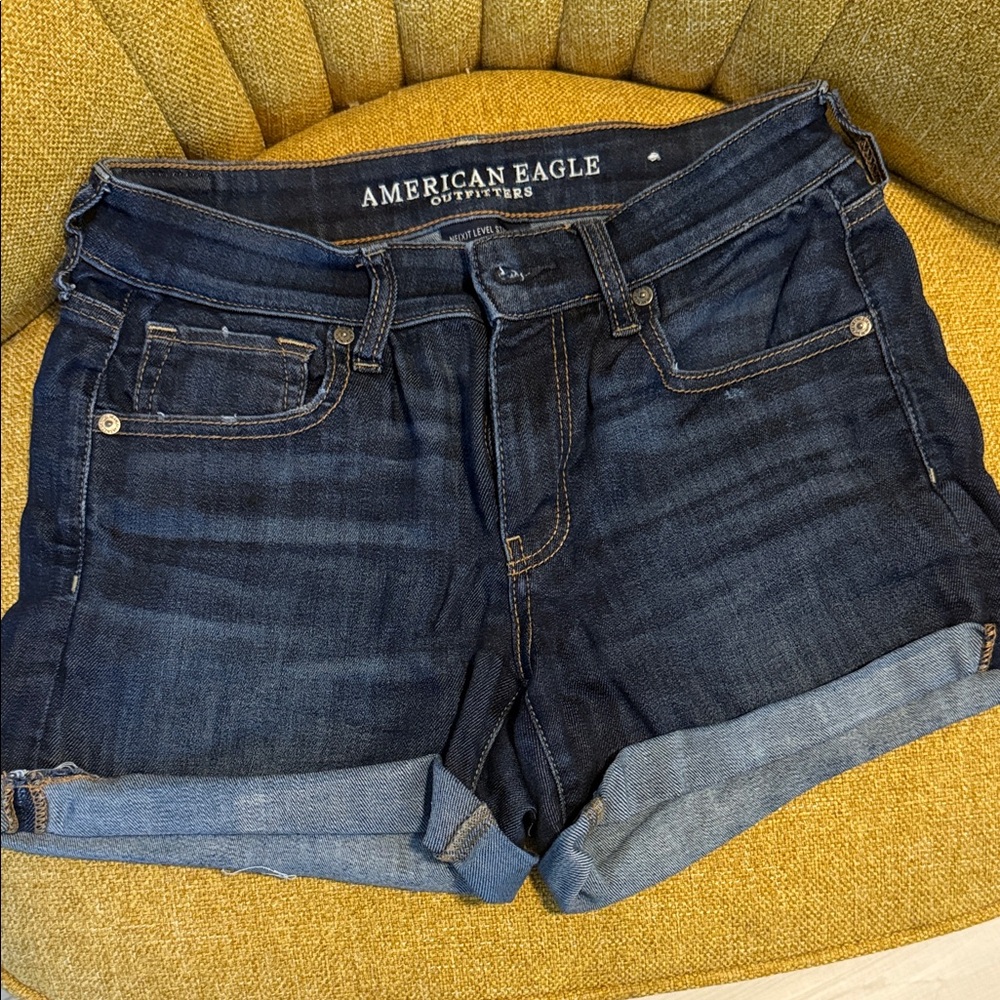 American Eagle Outfitters Women's Deep Blue Jean Shorts